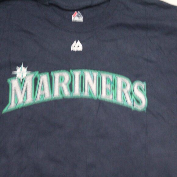 Majestic Seatle Mariners Men Blue Tee Shirt MLB Seager 15 Size Large - Picture 7 of 10